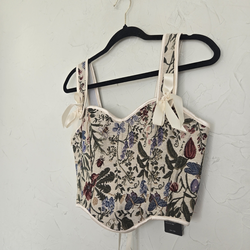 NWT Scarlet Darkness Tapestry Floral Bow Corset Top, 6 - Picture 5 of 9